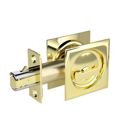 RICHELIEU 2 716inch 62 mm Square Pocket Door Privacy Pull, Bright Brass 17SBB42