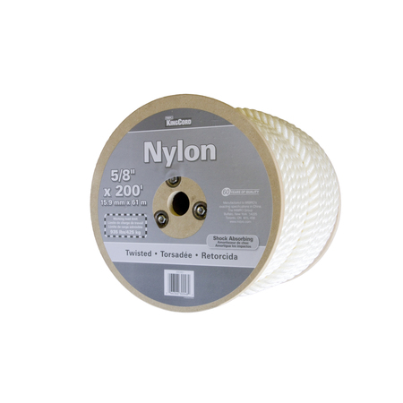 KINGCORD 5/8 in. x 200 ft. White Twisted Nylon Rope 300481