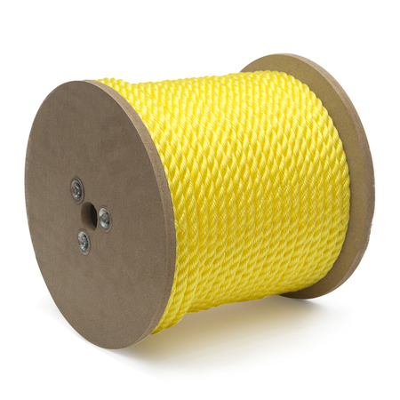 KINGCORD 3/8 in. x 600 ft. Yellow 3-Strand Twisted Polypropylene Rope 300531