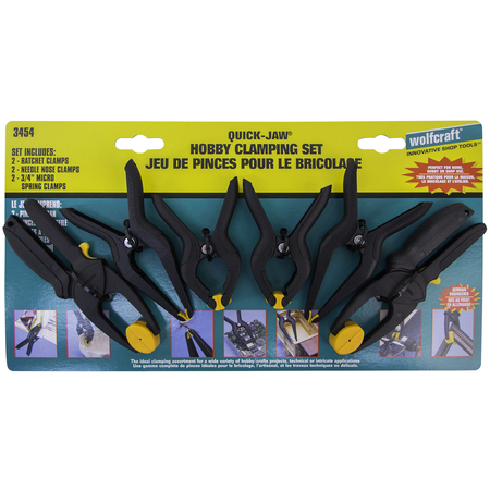 Wolfcraft 6-Piece Hobby Spring Needle-Nose and Ratchet Clamp Set 3454404