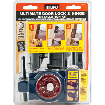 MIBRO Carbon Steel Door Lock and Hinge Installation Kit for Wood Doors 366291