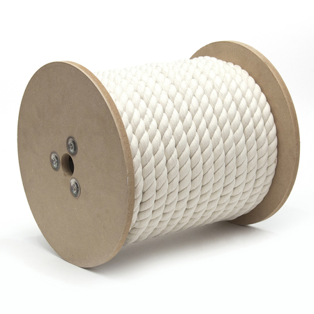 KINGCORD 3/4 in. x 100 ft. Natural 3-Strand Twisted Cotton Rope 404551TS