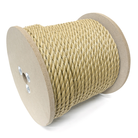 KINGCORD 1/4 in. x 1,200 ft. Brown/Unmanila 3-Strand Twisted Polypropylene Rope 644701TV