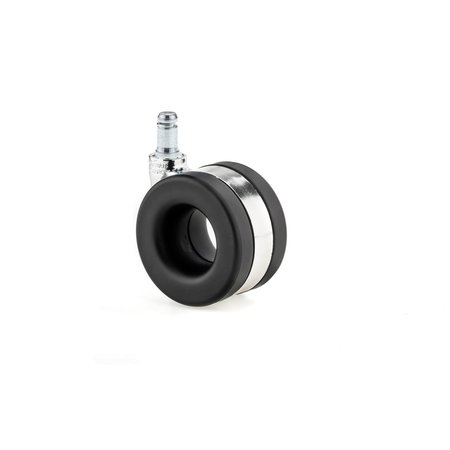 RICHELIEU HARDWARE Moebius Casters by Starck, Swivel Without Brake, with Friction Grip Stem, Chrome, Black 1765114090