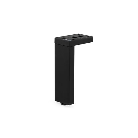 RICHELIEU HARDWARE Adjustable Contemporary Versatile T or L Shaped Furniture Leg, 5 29/32 in (150 mm), Matte Black 205150900