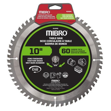 RICHELIEU HARDWARE 10-inch (254 mm) Carbide Tooth Circular Table and Miter Saw Blade 414341