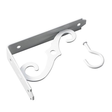 ONWARD 5inch 127 mmWhite Metal Ornamental Bracket with 10 lb Load Rating 493W05R