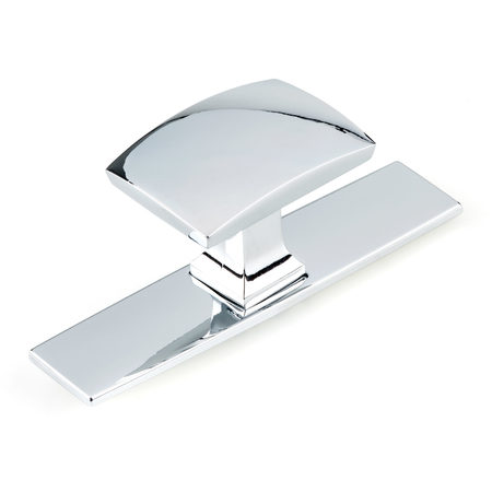 Richelieu Hardware 3 17/32 in (90 mm) x 1 7/32 in (31 mm) Chrome Contemporary Cabinet Knob and Backplate Abbeydale BP224543140