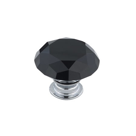 RICHELIEU HARDWARE 1 9/16 in (40 mm) Chrome, Black Contemporary Cabinet Knob BP30304014090