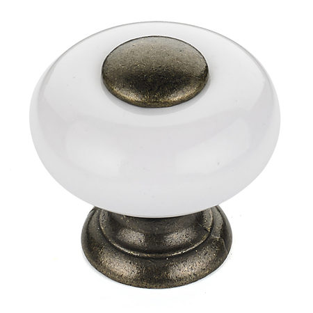 RICHELIEU HARDWARE 1 in (25 mm) White Eclectic Cabinet Knob BP500330