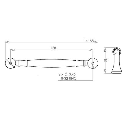 Richelieu Hardware 5 1/16 in (128 mm) Center-to-Center Champagne Bronze Traditional Drawer Pull BP790128CHBRZ