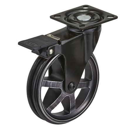 RICHELIEU HARDWARE Aluminum Single Wheel Design Caster, Swivel Without Brake, with Plate, Rustic Iron BP8100020290290