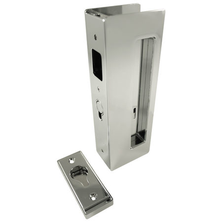 RICHELIEU HARDWARE CL400 Cavity Sliders Magnetic Pocket Door Handle, Passage, Satin Chrome CL400B0029