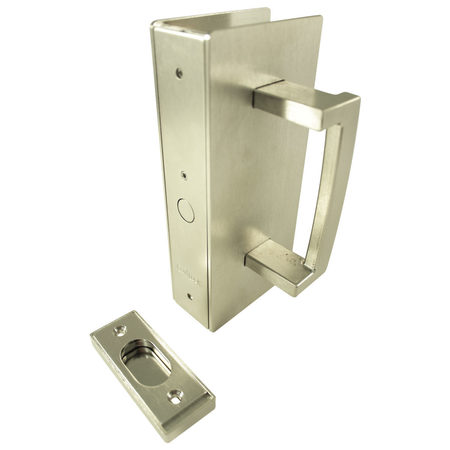 RICHELIEU HARDWARE CL400 Cavity Sliders Magnetic Pocket Door Handle, Biparting Passage, Satin Chrome CL406A0328