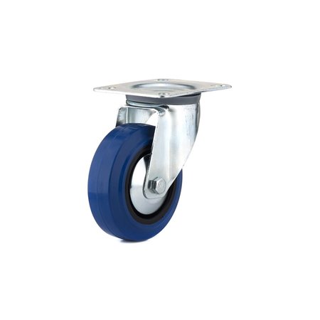 RICHELIEU HARDWARE Industrial Blue Elastic Rubber Caster, Swivel Without Brake, with Plate, Blue F08335