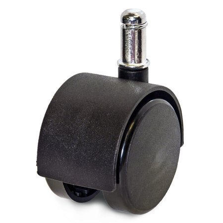 RICHELIEU HARDWARE Dual-Wheel Furniture Caster, Swivel Without Brake, with Friction Grip Stem, Black F22815