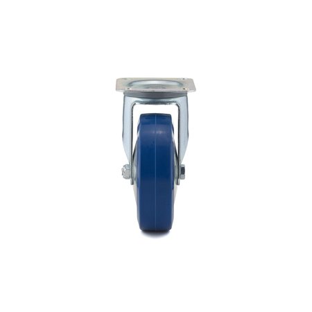 Richelieu Hardware Industrial Blue Elastic Rubber Caster, Swivel Without Brake, with Plate, Blue F24789
