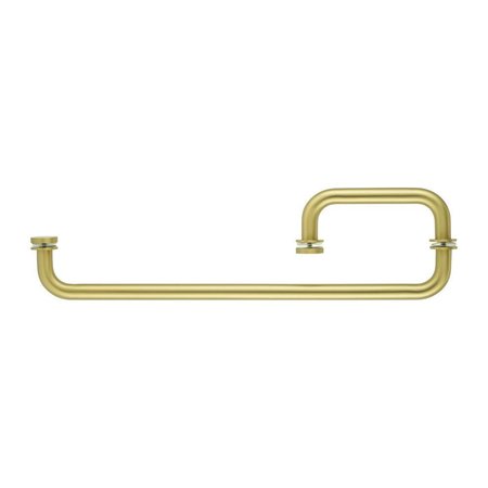 Richelieu 6inch 152 mm x 18inch 457 mm Handle and Towel Bar Combo for Glass Door, Satin Brass SDCRD0750618160