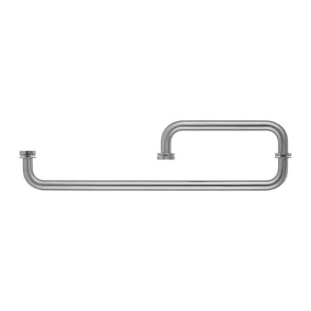 Richelieu 8inch 203 mm x 18inch 457 mm Handle and Towel Bar Combo for Glass Door, Brushed Nickel SDCRD0750818195