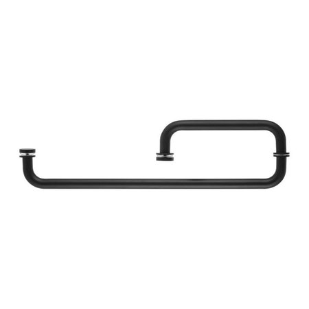 Richelieu 8inch 203 mm x 18inch 457 mm Handle and Towel Bar Combo for Glass Door, Matte Black SDCRD0750818900