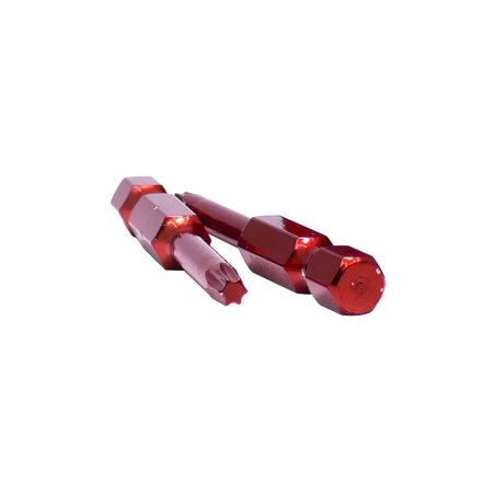 Pwr Drive T-15 2-inch Torx Driver Bit, Red Zinc Finish, 2PK TDBPWT152MR