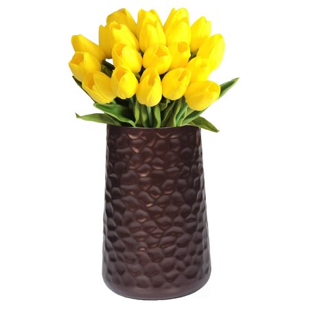 Uniquewise QI004194 Modern Decorative Brown Textured Design Floor Flower Vase, for Living Room, Entryway or Dining Room, 31 inch