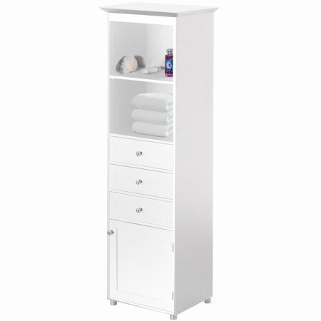 Basicwise Wall Mount Bathroom Mirrored Storage Cabinet With Open Shelf