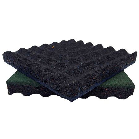 Rubber-Cal Eco-Safety Interlocking Playground Tiles - 2.5 x 19.5 x 19.5 inch - 8 Pk - 21.1 Square Feet - Green 04-126-GR-8PK