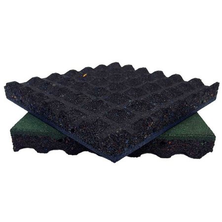 Rubber-Cal Eco-Safety Interlocking Playground Tiles - 2.5 x 19.5 x 19.5 inch - 8 Pk - 21.1 Square Feet - Black 04-126-CO-8PK