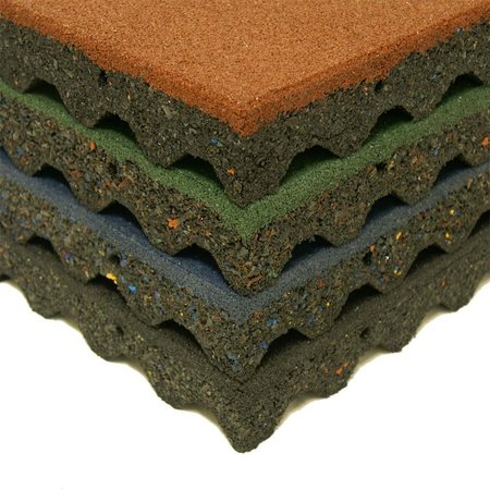 Rubber-Cal Eco-Safety Interlocking Playground Tiles - 2.5 x 19.5 x 19.5 inch - 8 Pk - 21.1 Square Feet - Green 04-126-GR-8PK