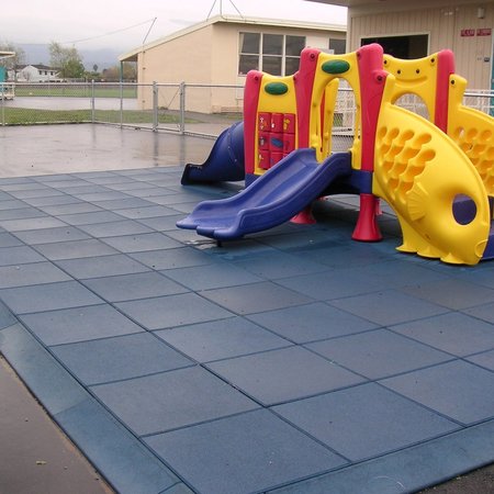 Rubber-Cal Eco-Safety Interlocking Playground Tiles - 2.5 x 19.5 x 19.5 inch - 8 Pk - 21.1 Square Feet - Black 04-126-CO-8PK