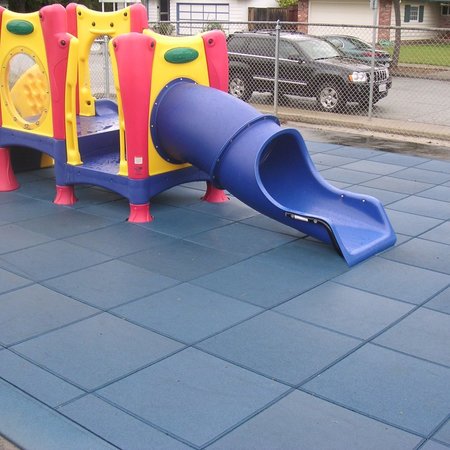 Rubber-Cal Eco-Safety Interlocking Playground Tiles - 2.5 x 19.5 x 19.5 inch - 8 Pk - 21.1 Square Feet - Black 04-126-CO-8PK