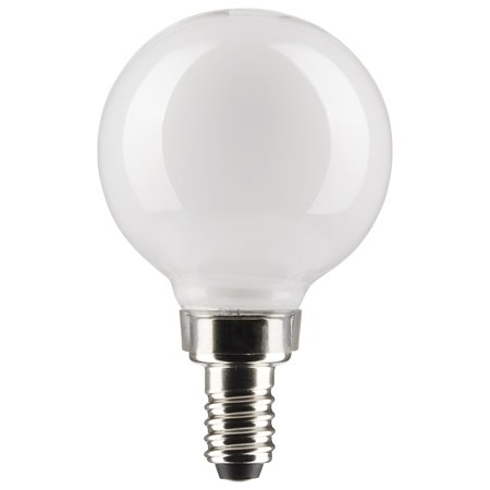Satco 3 Watt G16.5 LED Lamp, White, Candelabra Base, 90 CRI, 120 Volts S21202 | Zoro