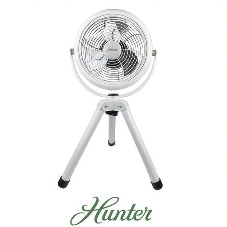 HUNTER 8 Metal Tripod Fan, White Finish with Aluminum Blades 90626-WH