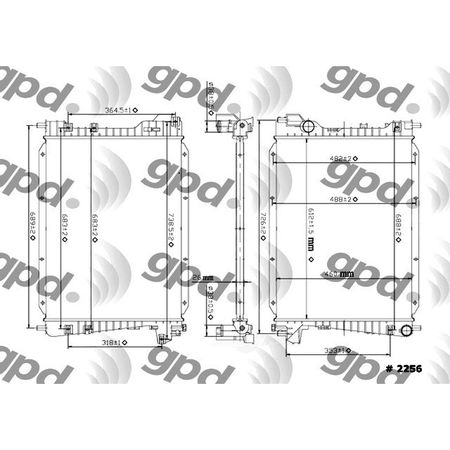 GLOBAL PARTS DISTRIBUTORS Radiator, 2256C 2256C