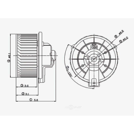 GLOBAL PARTS DISTRIBUTORS Blower Motor, 2311512 2311512