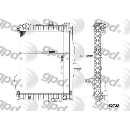 GLOBAL PARTS DISTRIBUTORS Radiator 2006 Dodge Durango 2739C