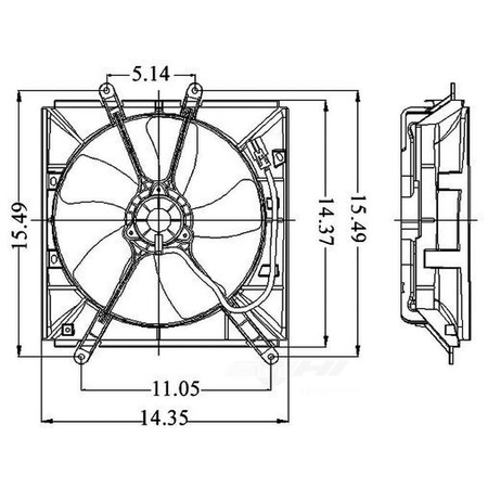 GLOBAL PARTS DISTRIBUTORS Electric Cooling Fan Assembly 1993-1997 Toyota Corolla 1.6L 1.8L 2811256