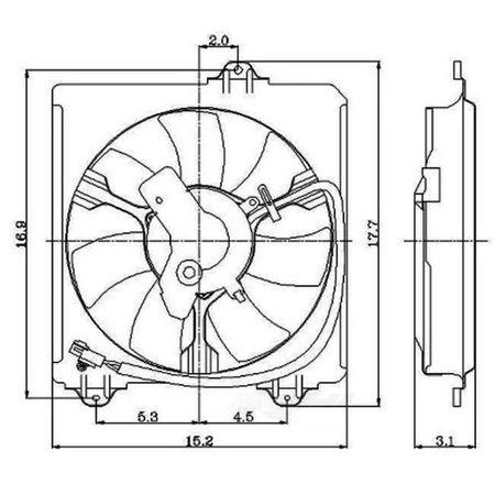 GLOBAL PARTS DISTRIBUTORS Electric Cooling Fan Assembly 2001-2003 Toyota Rav4 2.0L 2811384