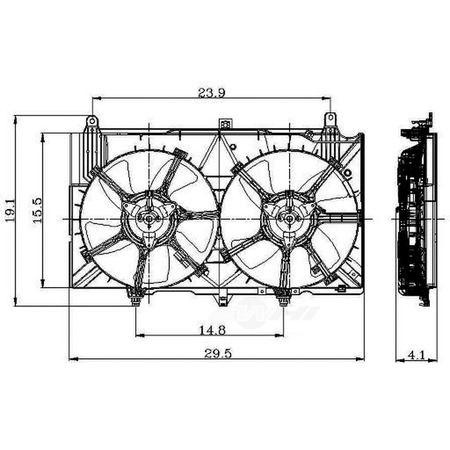 GLOBAL PARTS DISTRIBUTORS Electric Cooling Fan Assembly, 2811556 2811556