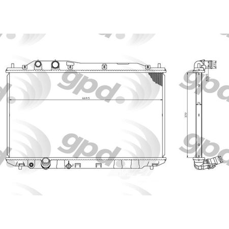 GLOBAL PARTS DISTRIBUTORS Radiator 2006-2011 Honda Civic 1.8L 2922C