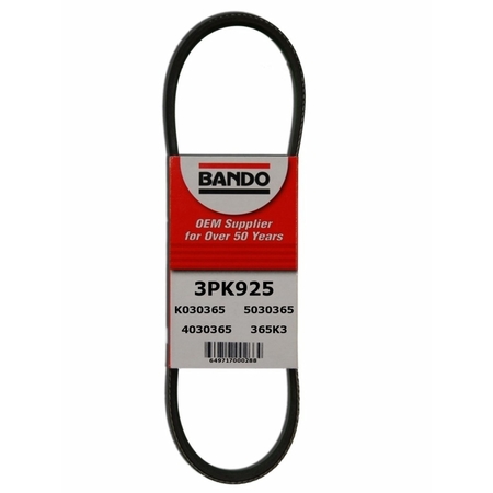 BANDO Rib Ace Precision Engineered V-Ribbed Belt - Power Steering, 3PK925 3PK925