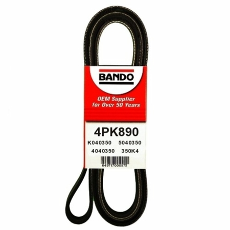 BANDO Rib Ace Precision Engineered V-Ribbed Belt - Power Steering, 4PK890 4PK890