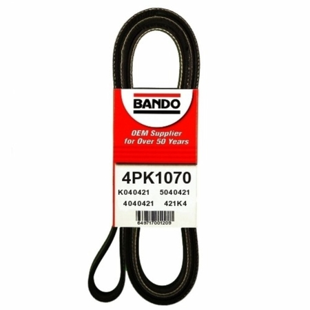BANDO Rib Ace Precision Engineered V-Ribbed Belt - Power Steering, 4PK1070 4PK1070