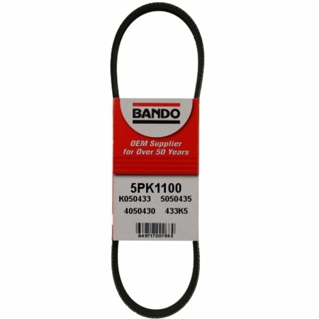 BANDO Rib Ace Precision Engineered V-Ribbed Belt - Alternator, 5PK1100 5PK1100