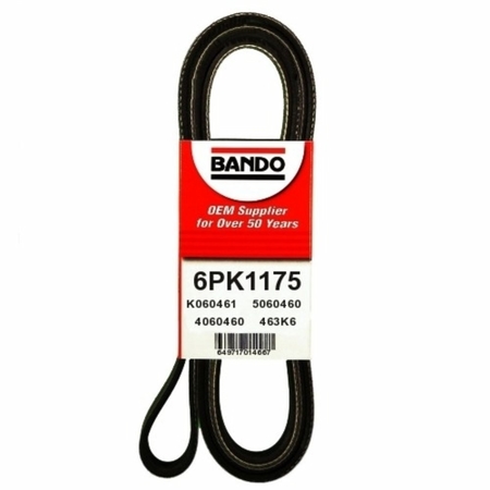 BANDO Rib Ace Precision Engineered V-Ribbed Belt - Accessory Drive, 6PK1175 6PK1175