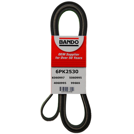 BANDO Rib Ace Precision Engineered V-Ribbed Belt - Main Drive, 6PK2530 6PK2530