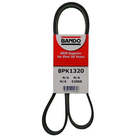 BANDO Rib Ace Precision Engineered V-Ribbed Belt - Supercharger, 8PK1320 8PK1320