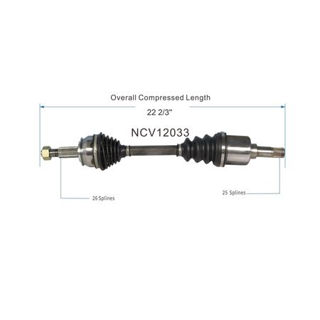 GSP Cv Axle Assembly, NCV12033 NCV12033