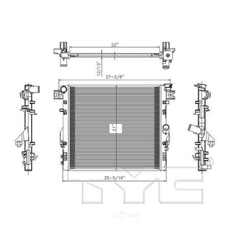 TYC Radiator 2007-2011 Jeep Wrangler, 2957 2957